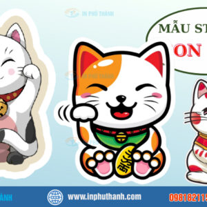 Sticker con mèo nhiều mẫu đẹp thiết kế theo yêu cầu - In Phú Thành Sticker con mèo