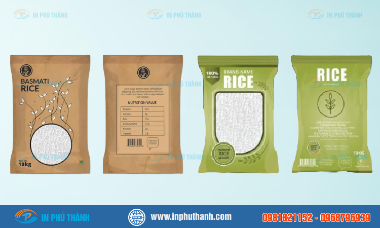 Túi giấy đựng gạo +10 mẫu thiết kế đẹp - In Phú Thành Túi giấy đựng gạo