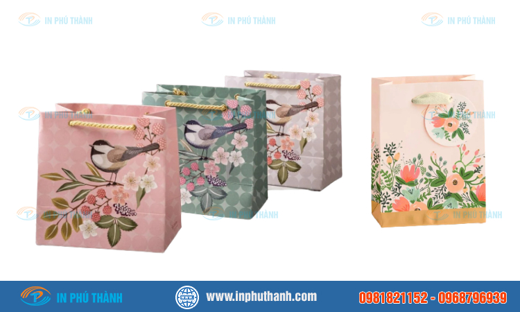 Túi giấy nhỏ đựng quà nhiều mẫu đẹp thiết kế theo yêu cầu - In Phú Thành