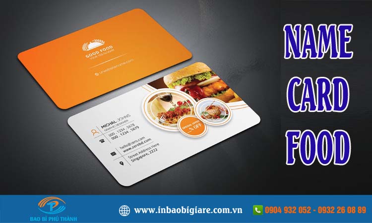 Name card food, nhận thiết kế in theo yêu cầu - Bao bì Phú Thành Name card food
