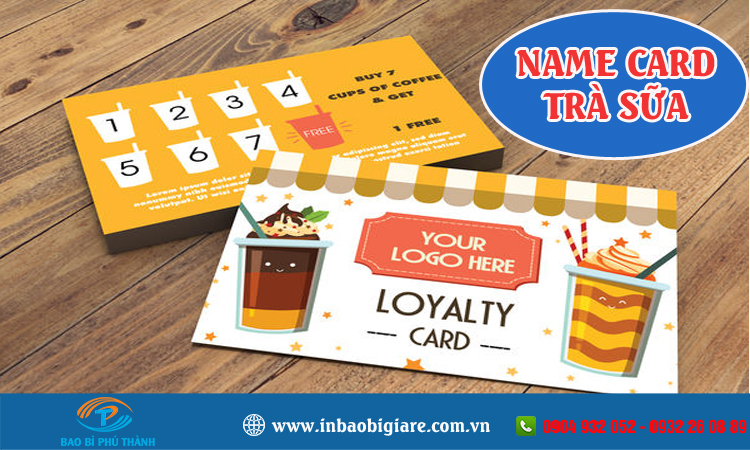 Name card trà sữa nhiều mẫu đẹp, thiết kế in theo yêu cầu - Phú Thành Name card trà sữa