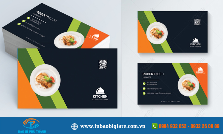 Name card food, nhận thiết kế in theo yêu cầu - Bao bì Phú Thành Name card food