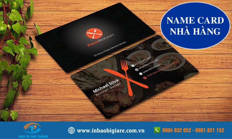 Name card mỹ phẩm nhận thiết kế, in theo yêu cầu - Bao Bì Phú Thành Name card nhà hàng