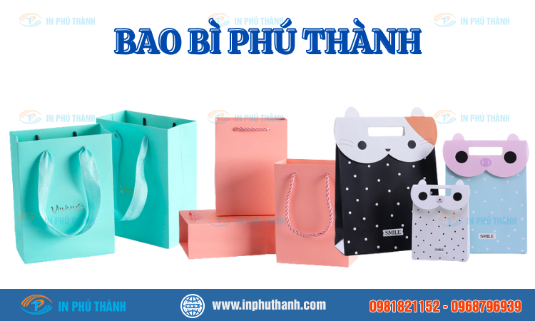 Túi giấy nhỏ đựng quà nhiều mẫu đẹp thiết kế theo yêu cầu - In Phú Thành