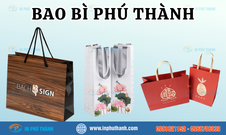 Túi giấy Ivory nhiều mẫu đẹp, thiết kế theo yêu cầu - In Phú Thành Túi giấy Ivory