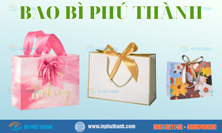 Túi xách giấy đựng quà nhiều mẫu đẹp, sang trọng - In Phú Thành Túi xách giấy đựng quà