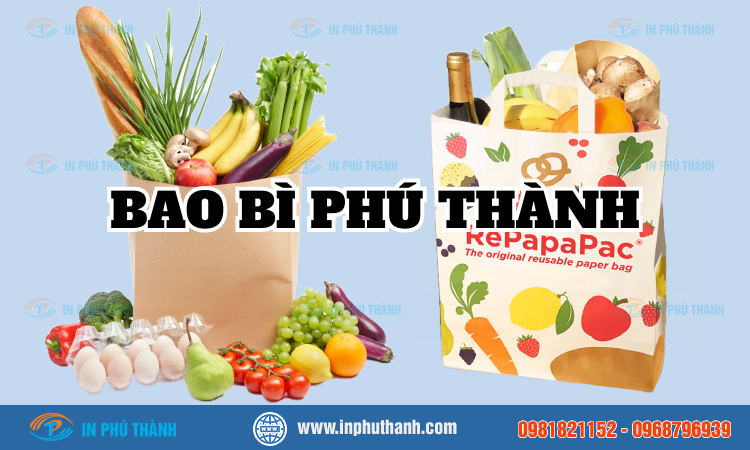 Túi giấy đựng rau củ quả nhiều mẫu thiết kế đẹp - In Phú Thành Túi giấy đựng rau