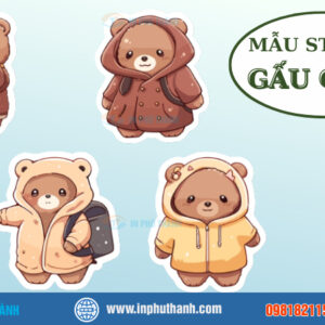 Sticker gấu cute