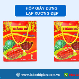 In hộp giấy đựng lạp xưởng đẹp, chất lượng – Bao Bì Phú Thành Hộp giấy đựng lạp xưởng
