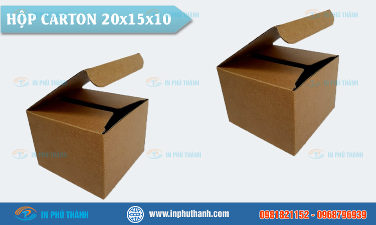 Hộp carton 10x10x8 sản xuất theo yêu cầu - In Phú Thành Hộp carton 10x10x8