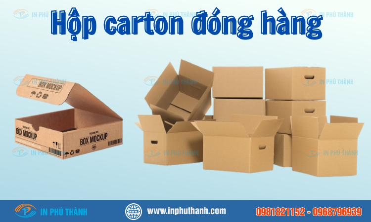 Hộp carton 10x10x8 sản xuất theo yêu cầu - In Phú Thành Hộp carton đóng hàng