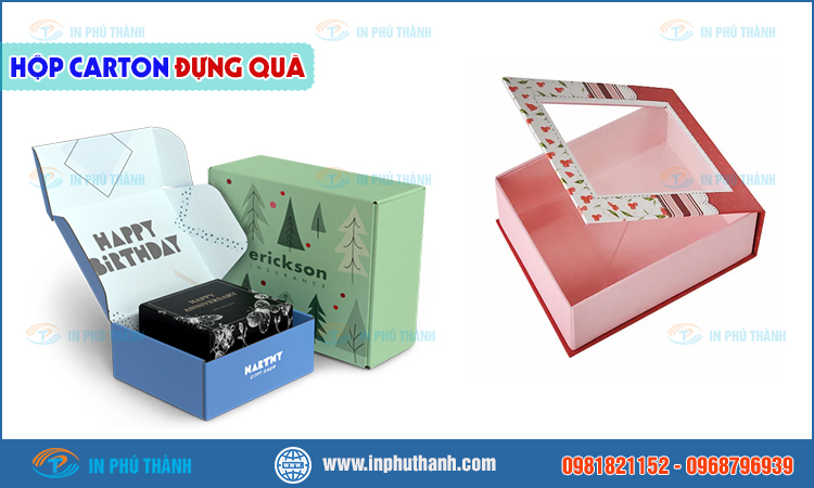 Hộp carton đựng quà nhiều mẫu đẹp thiết kế theo yêu cầu - In Phú Thành Hộp carton đựng quà