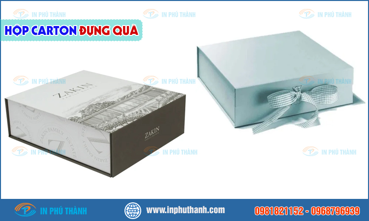 Hộp carton đựng quà nhiều mẫu đẹp thiết kế theo yêu cầu - In Phú Thành Hộp carton đựng quà