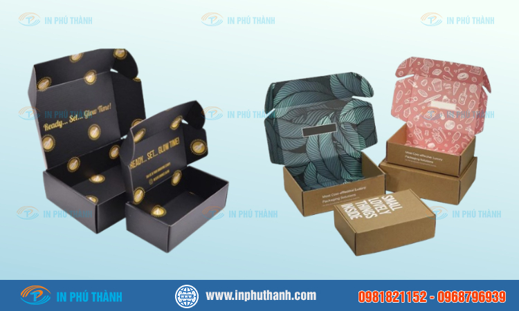 Hộp carton đóng hàng nhiều mẫu đẹp, sang trọng - In Phú Thành