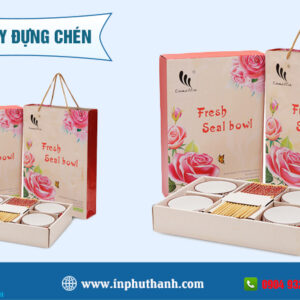 Hộp giấy đựng chén thiết kế in theo yêu cầu - Bao bì Phú Thành Hộp giấy đựng chén