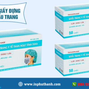 Hộp giấy đựng khẩu trang thiết kế in theo yêu cầu - Bao bì Phú Thành Hộp giấy đựng khẩu trang