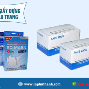 Hộp giấy đựng khẩu trang thiết kế in theo yêu cầu - Bao bì Phú Thành Hộp giấy đựng khẩu trang