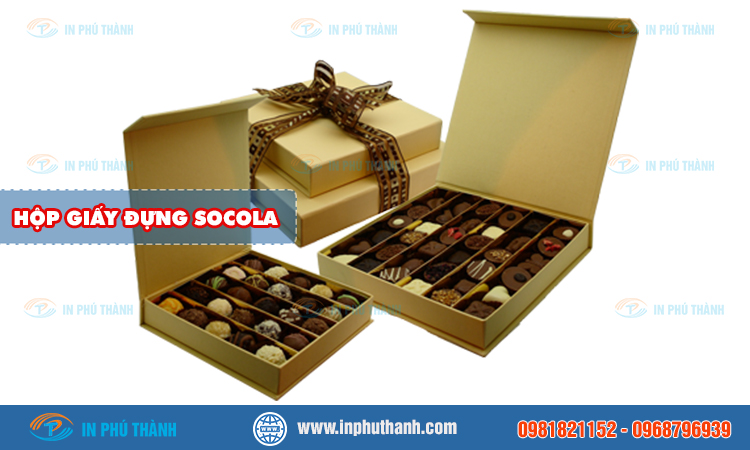 Hộp giấy đựng socola nhiều mẫu đẹp thiết kế theo yêu cầu - In Phú Thành