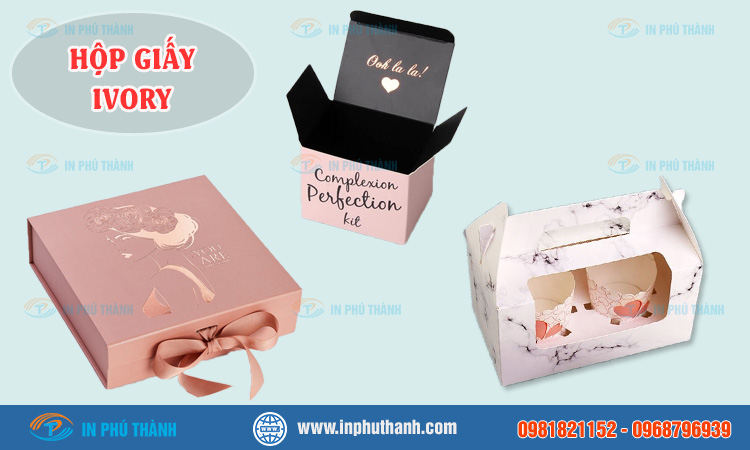 Hộp giấy ivory nhiều mẫu thiết kế đẹp, sang trọng - In Phú Thành Hộp giấy Ivory