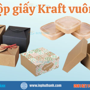 Hộp giấy bìa cứng nhiều mẫu đẹp, sang trọng - In Phú Thành Hộp giấy Kraft vuông