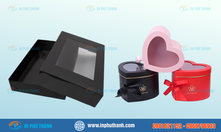 Hộp giấy mặt kiếng nhiều mẫu đẹp, sang trọng - In Phú Thành