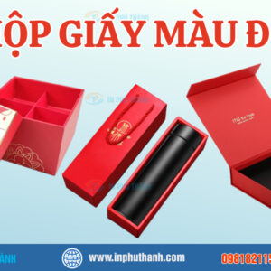 Hộp giấy ivory nhiều mẫu thiết kế đẹp, sang trọng - In Phú Thành Hộp giấy màu đỏ