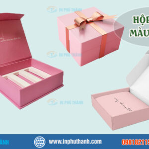 Hộp giấy màu hồng