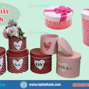 Hộp giấy tròn nhiều mẫu thiết kế đẹp, sang trọng - In Phú Thành Hộp giấy tròn