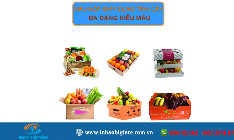 In hộp giấy đựng trái cây thiết kế theo yêu cầu - Bao bì Phú Thành Hộp giấy đựng trái cây