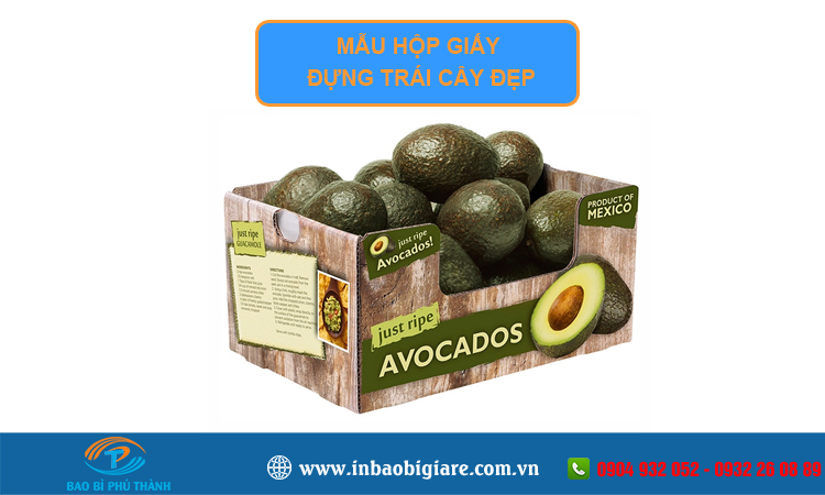 In hộp giấy đựng trái cây thiết kế theo yêu cầu - Bao bì Phú Thành Hộp giấy đựng trái cây