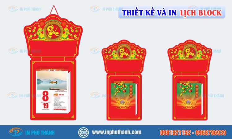 Lịch block nhiều mẫu đẹp, thiết kế theo yêu cầu - In Phú Thành In lịch block
