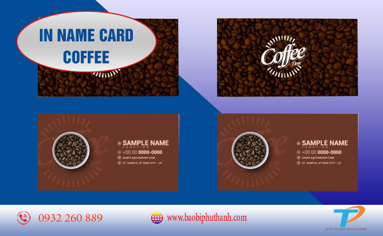 Name card shop hoa đẹp, thiết kế in theo yêu cầu - bao bì Phú Thành Name card coffee