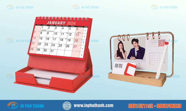 In lịch để bàn nhiều mẫu đẹp, thiết kế theo yêu cầu - In Phú Thành In lịch để bàn