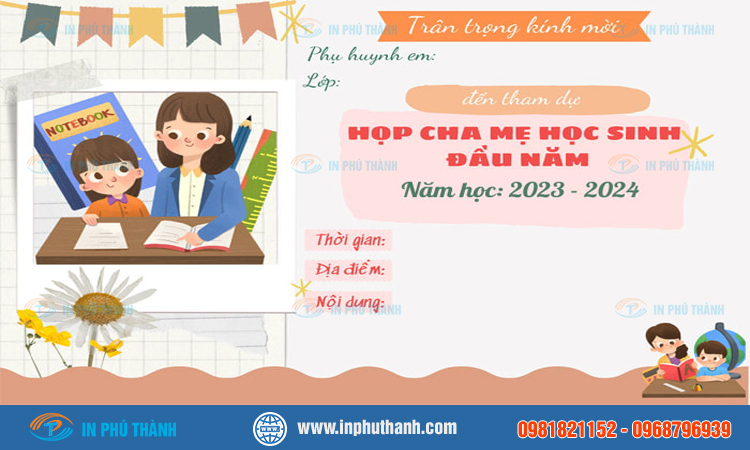 Mẫu giấy mời họp phụ huynh