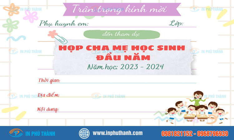 Mẫu giấy mời họp phụ huynh
