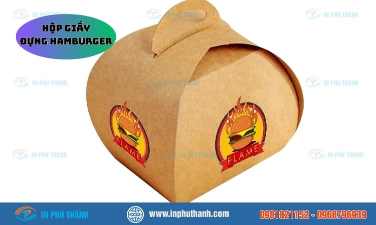 Hộp giấy đựng hamburger +15 mẫu thiết kế đẹp - In Phú Thành