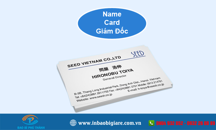Name card giám đốc +20 mẫu thiết kế đẹp, sang trọng - Bao bì Phú Thành Name card giám đốc