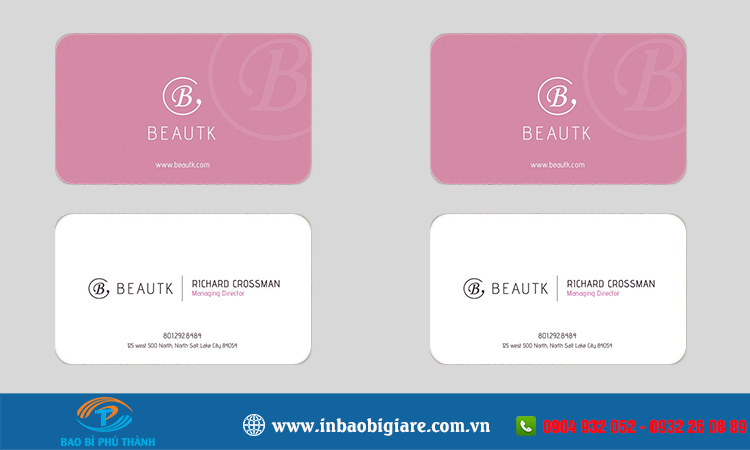 Name card mỹ phẩm nhận thiết kế, in theo yêu cầu - Bao Bì Phú Thành Name card mỹ phẩm