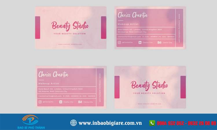 Name card mỹ phẩm nhận thiết kế, in theo yêu cầu - Bao Bì Phú Thành Name card mỹ phẩm