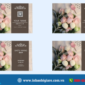 Name card shop hoa đẹp, thiết kế in theo yêu cầu - bao bì Phú Thành Name card shop hoa