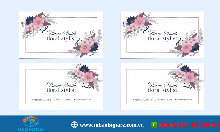 Name card shop hoa đẹp, thiết kế in theo yêu cầu - bao bì Phú Thành Name card shop hoa