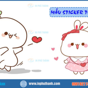 Sticker thỏ cute nhiều mẫu đẹp thiết kế theo yêu cầu - In Phú Thành Sticker thỏ cute