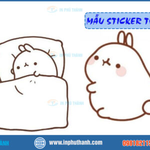 Sticker thỏ cute nhiều mẫu đẹp thiết kế theo yêu cầu - In Phú Thành Sticker thỏ cute