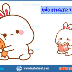 Sticker thỏ cute nhiều mẫu đẹp thiết kế theo yêu cầu - In Phú Thành Sticker thỏ cute