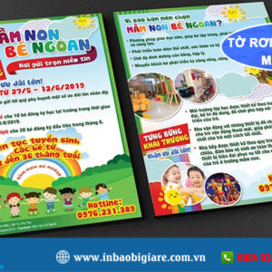 Tờ rơi tuyển sinh mầm non