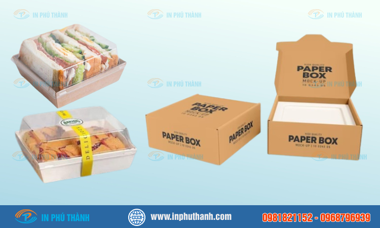 Hộp giấy Kraft vuông nhiều mẫu đẹp, thiết kế theo yêu cầu - In Phú Thành