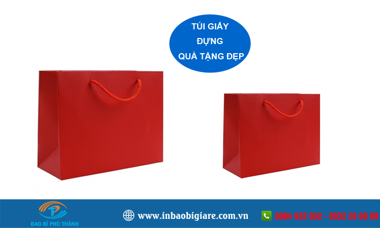 Túi giấy màu đỏ nhiều mẫu thiết kế đẹp sang trọng– Bao Bì Phú Thành