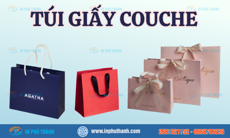 Túi giấy Duplex nhiều mẫu đẹp thiết kế theo yêu cầu - In Phú Thành Túi giấy Couche