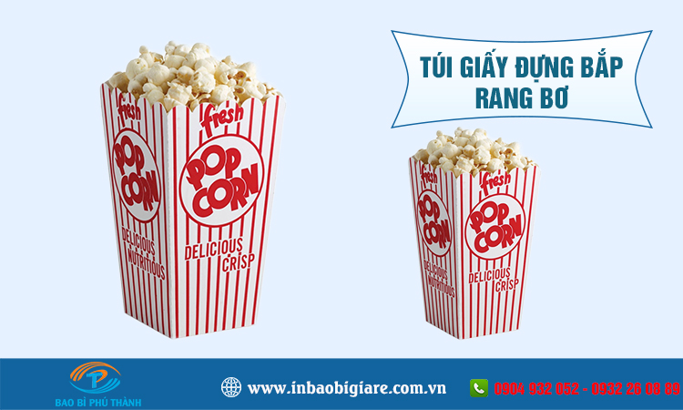 Túi giấy đựng trà sữa nhiều mẫu đẹp thiết kế theo yêu cầu - In Phú Thành Túi giấy đựng bắp rang bơ