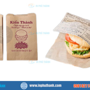Túi giấy thấm dầu nhiều mẫu đẹp, sang trọng - In Phú Thành Túi giấy đựng hamburger